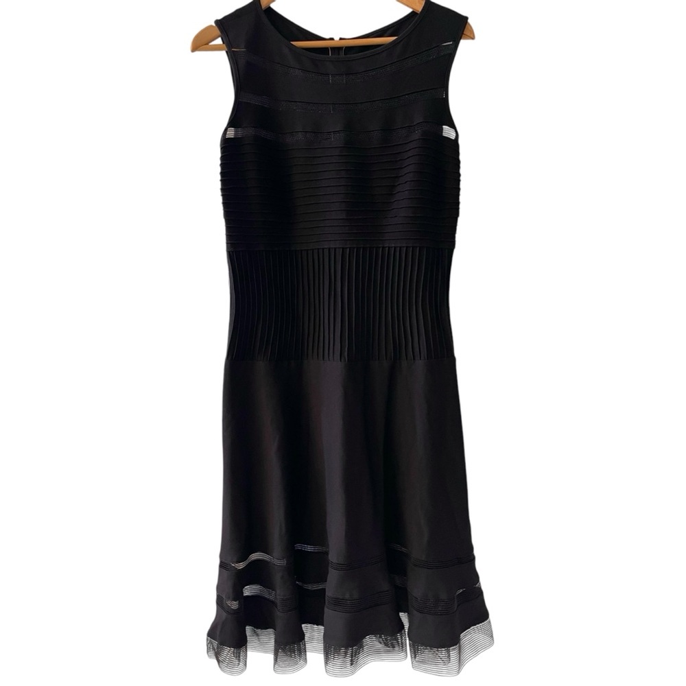 ❤️ NWT! Tadashi Shoji Mesh x Jersey Illusion Cocktail Dress - Picture 3 of 7